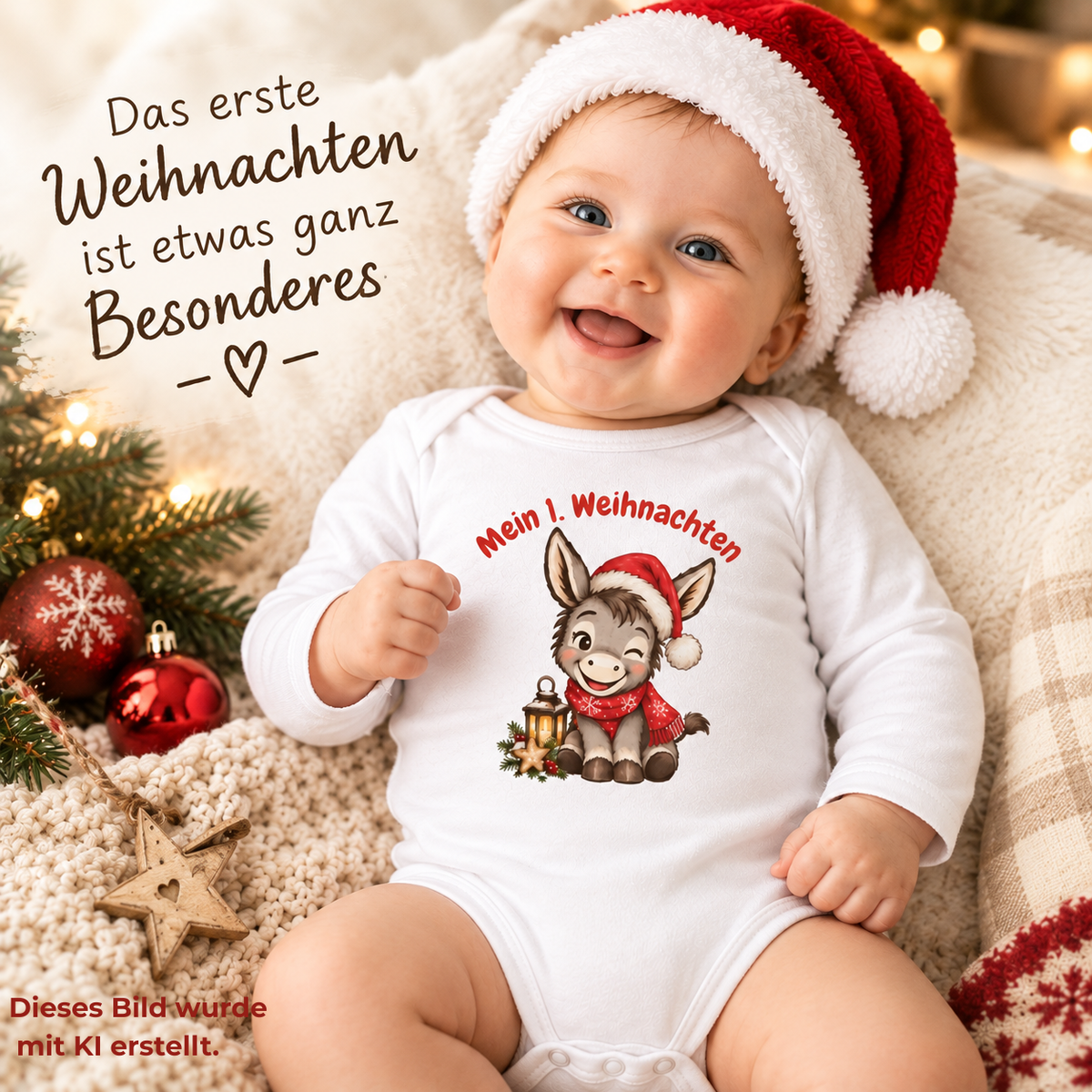 Mein 1. Weihnachten Babybody aus Bio-Baumwolle