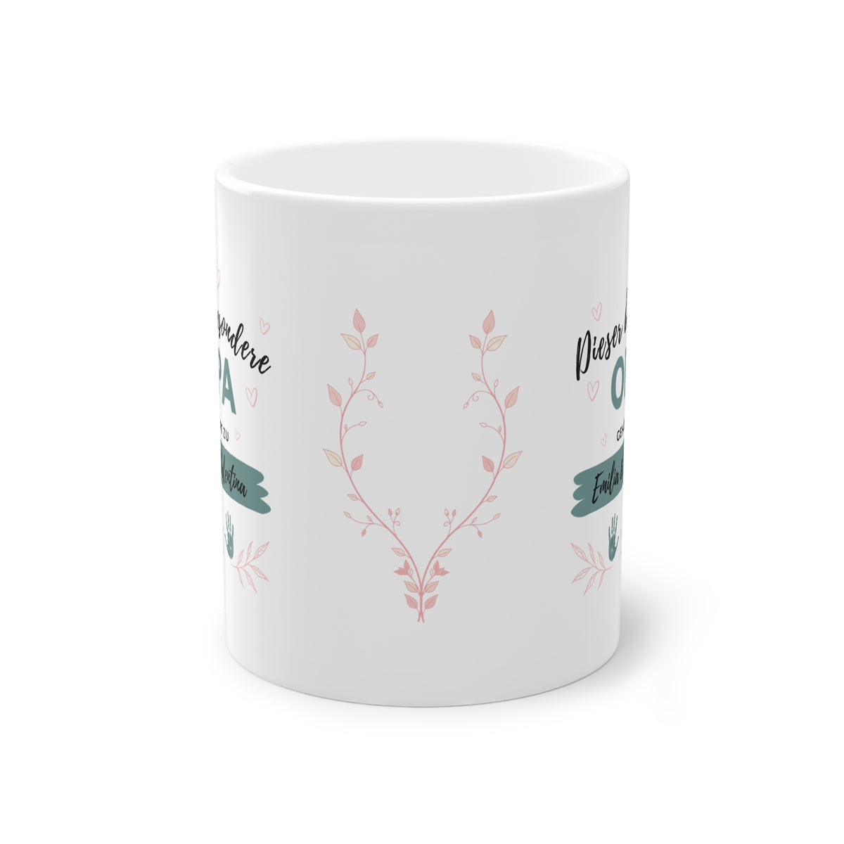 Opa Tasse mit Namen der Enkel personalisiert 🧡