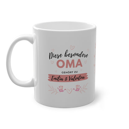 Oma Tasse mit Namen der Enkel personalisiert 🧡
