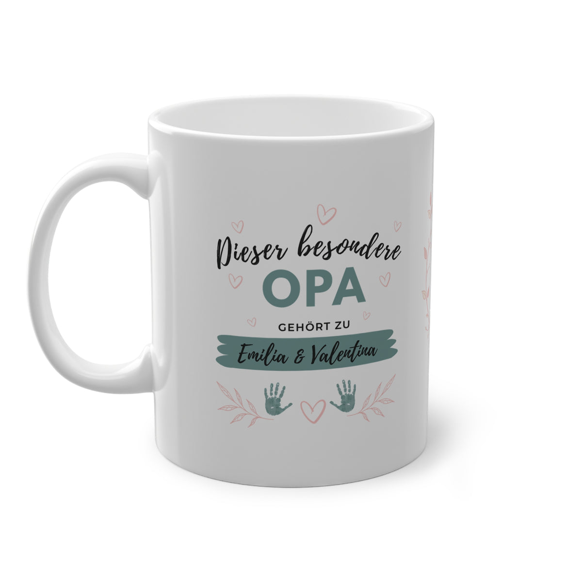 Opa Tasse mit Namen der Enkel personalisiert 🧡