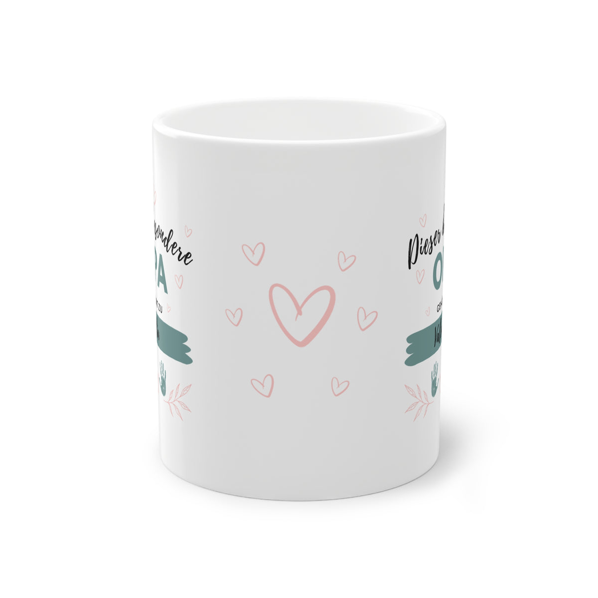 Opa Tasse mit Enkel-Namen, Herzen 🧡 und Handabdrücken